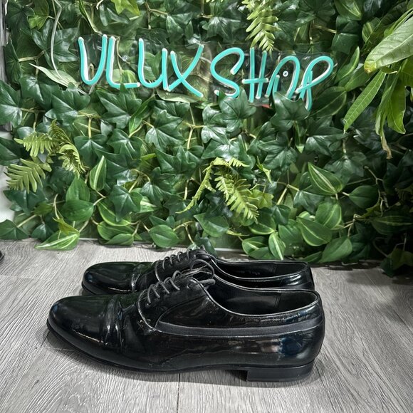 Mezlan Broadway Men 11.5 Formal Tuxedo Dress Shoes Black Patent Leather Oxfords main image 6